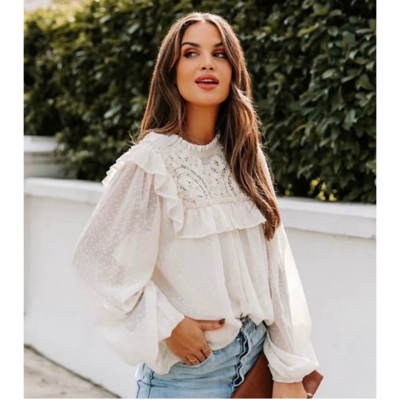 Vici Tops - Vici Lace Ruffle Top